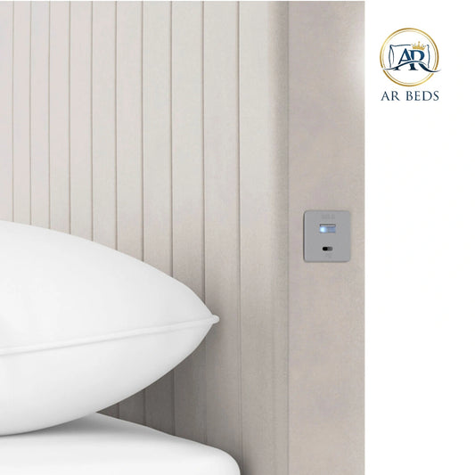 Bergamo Multi Panelled USB-C Charging Bed Frame