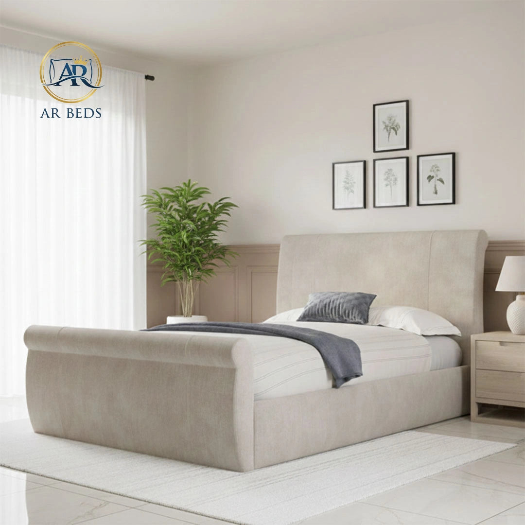 Texas Plain Sleigh Ottoman Divan Bed