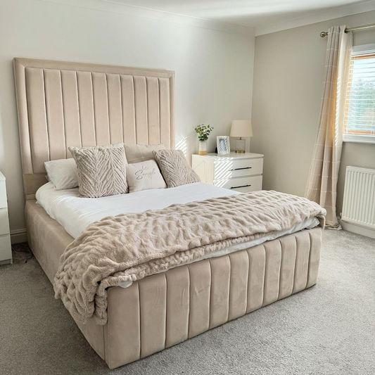 2025 Prestige High Headboard Bed with Optional Ottoman Storage