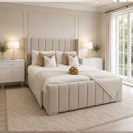 2026 Royale Wingback Bed | Optional Ottoman Storage - ABBEDS
