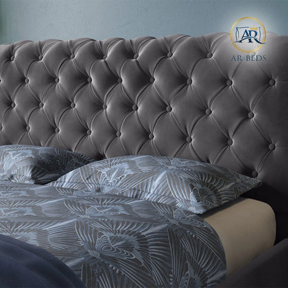 Maya Sleigh Chesterfield Bed Frame | Different Storage Option Available