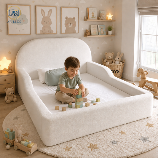 2026 Coral Children Floor Bed with Soft Safety Side Rails -ARBEDS