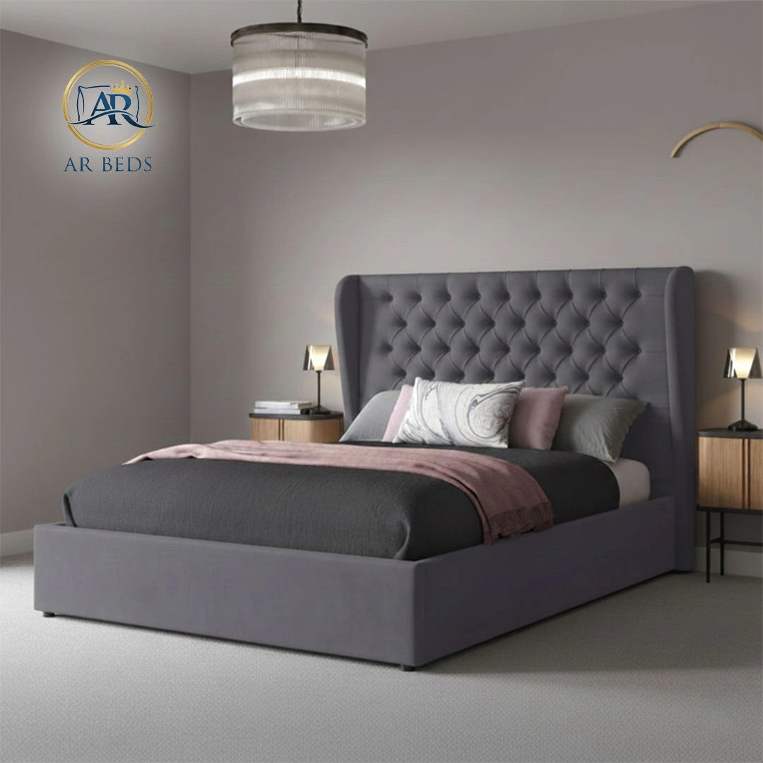 wingback ottoman bed