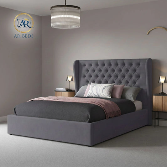 wingback ottoman bed