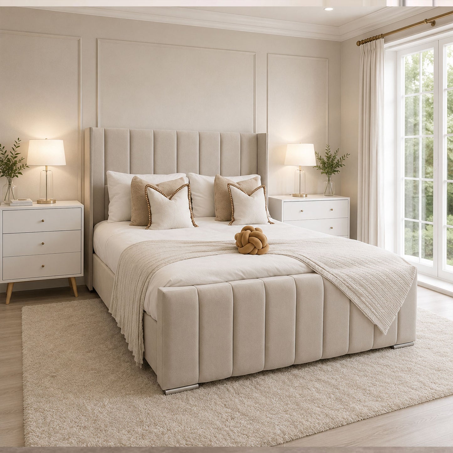2026 Royale Wingback Bed | Optional Ottoman Storage - ABBEDS