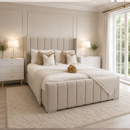 2026 Royale Wingback Bed | Optional Ottoman Storage - ABBEDS
