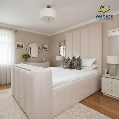 King Size TV Bed Frame | Teddy Boucle | Imperial Luxe