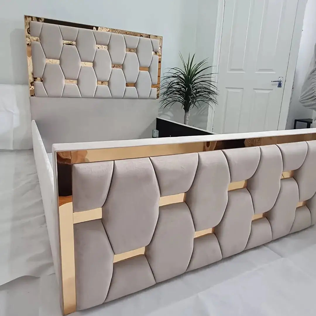 2025 Spica Gold Border Designer Bed - ABBEDS #B115