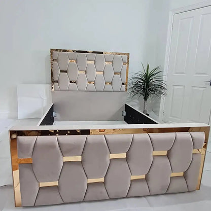 2025 Spica Gold Border Designer Bed - ABBEDS #B115
