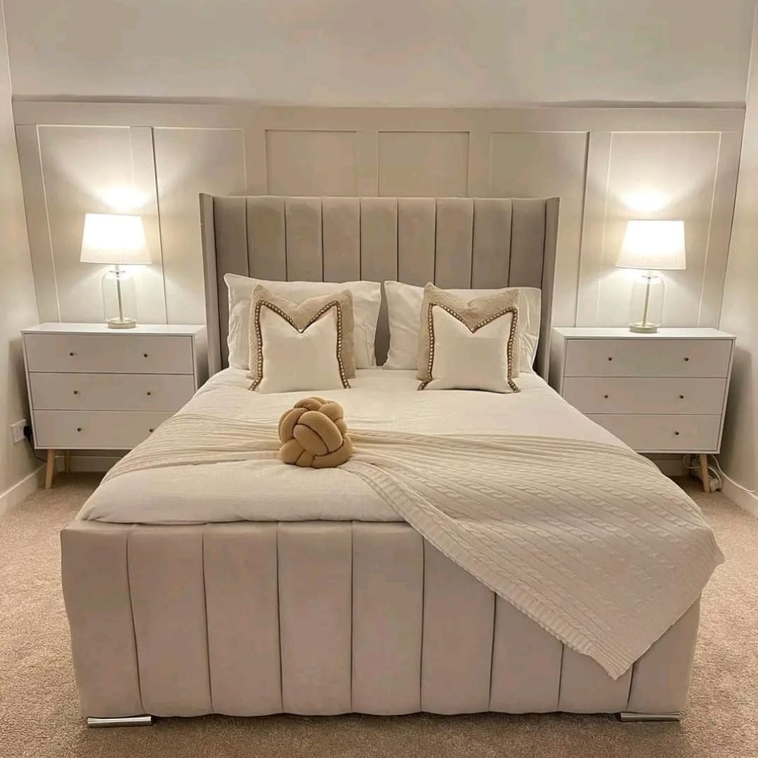 2025 Royale Wingback Bed with Optional Ottoman Storage